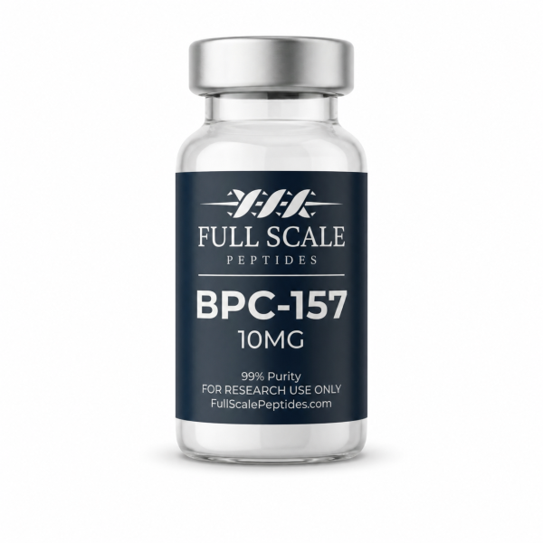 BPC-157 10mg research peptide vial lyophilized 99% purity Full Scale Peptides