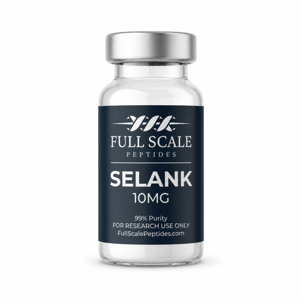 Selank 10mg research peptide vial lyophilized 99% purity Full Scale Peptides