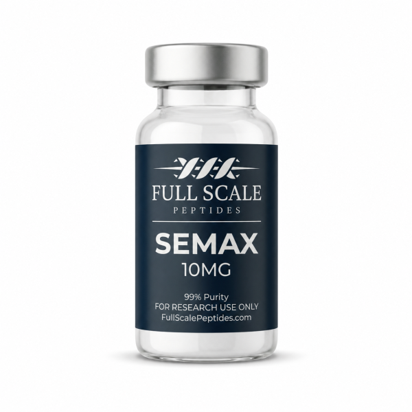 Semax 10mg research peptide vial lyophilized 99% purity Full Scale Peptides