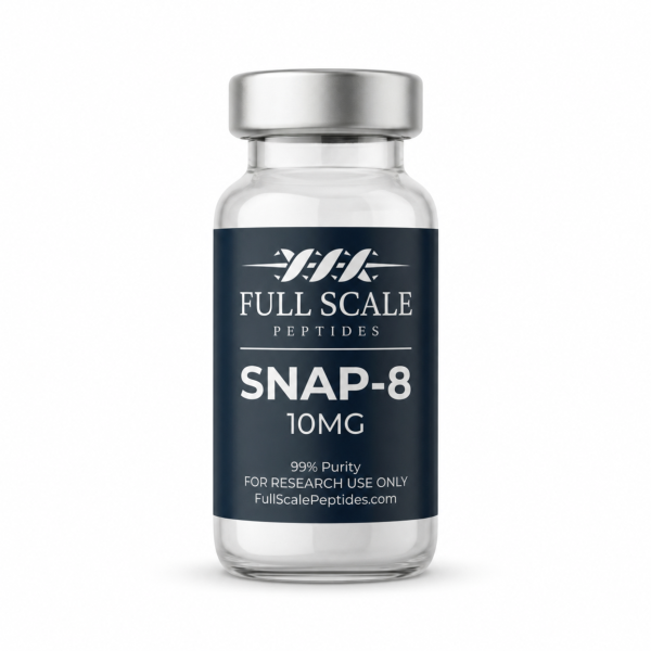 SNAP-8 10mg research peptide vial lyophilized 99% purity Full Scale Peptides