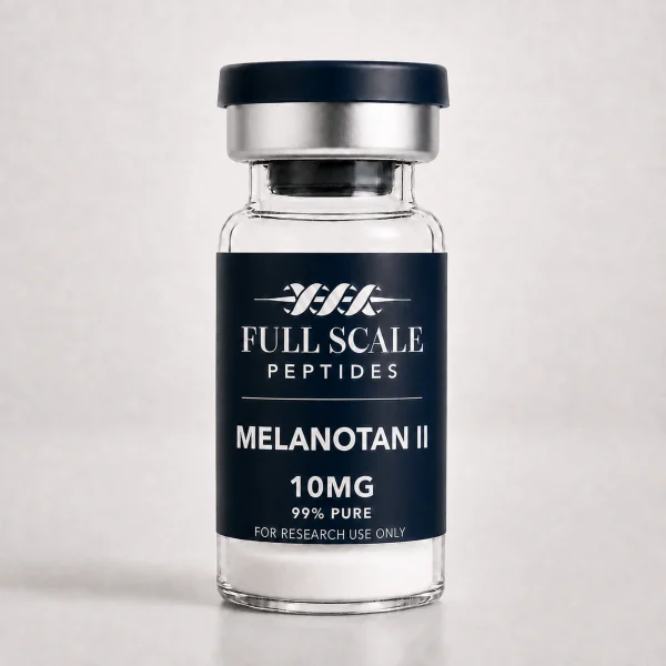 Full Scale Peptides Melanotan II 10mg research peptide vial, lyophilized powder, third-party tested